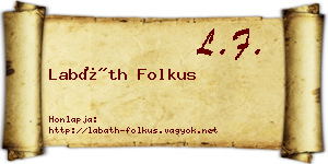 Labáth Folkus névjegykártya